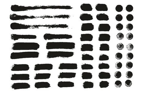 Round Sponge Thin Artist Brush Straight Lines High Detail Background MEGA Set Stockillustratie