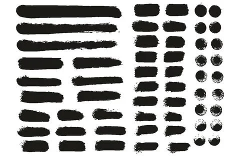Round Sponge Thin Artist Brush Straight Lines High Detail Background MEGA Set Illustrazione stock