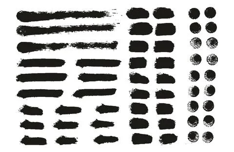 Round Sponge Thin Artist Brush Straight Lines High Detail Background MEGA Set Stockillustratie
