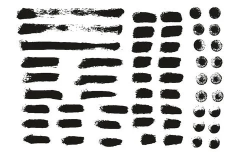 Round Sponge Thin Artist Brush Straight Lines High Detail Background MEGA Set Stockillustratie
