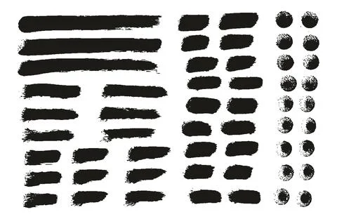Round Sponge Thin Artist Brush Straight Lines High Detail Background MEGA Set イラスト素材