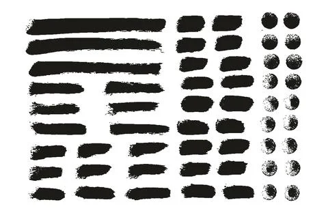 Round Sponge Thin Artist Brush Straight Lines High Detail Background MEGA Set Illustrazione stock