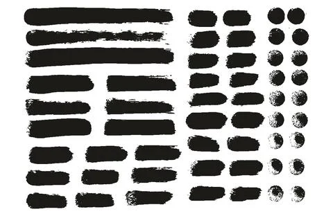 Round Sponge Thin Artist Brush Straight Lines High Detail Background MEGA Set イラスト素材
