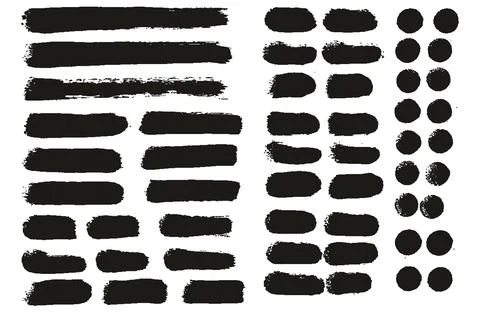 Round Sponge Thin Artist Brush Straight Lines High Detail Background MEGA Set Stockillustratie