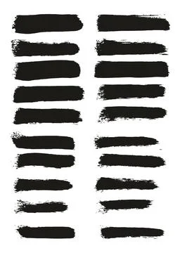 Round Sponge Thin Artist Brush Straight Lines High Detail Vector MEGA Set Illustrazione stock