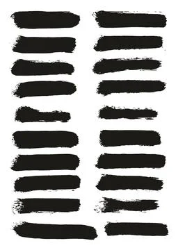 Round Sponge Thin Artist Brush Straight Lines High Detail Vector MEGA Set Stock Illustration