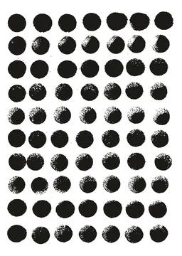 Round Sponge Thin Artist Brush Straight Lines High Detail Vector MEGA Set Stock Illustration