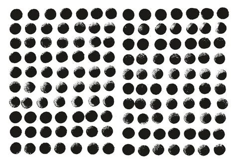 Round Sponge Thin Artist Brush Straight Lines High Detail Vector Background Set Stock Illustration