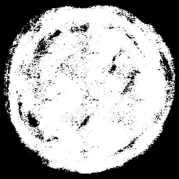 Round spot of white chalk, marker, brush stroke, empty frame, childrens Stock Illustration