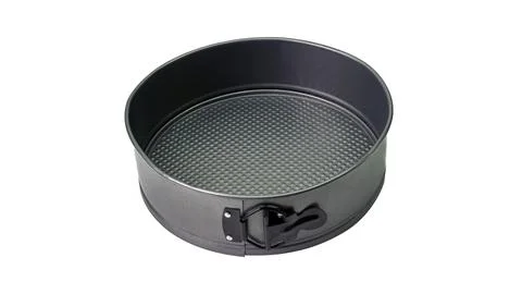 Round Springform Cake Pan with Locking Mechanism on White Background Stock Photos