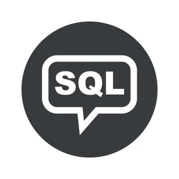 Round SQL dialog icon Stock Illustration