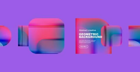 Round square geometric abstract background Illustrazione stock
