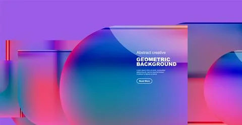 Round square geometric abstract background Illustrazione stock