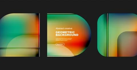 Round square geometric abstract background Illustrazione stock
