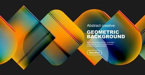 Round square geometric abstract background Illustrazione stock