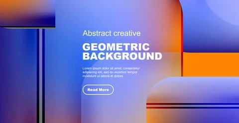 Round square geometric abstract background Illustrazione stock