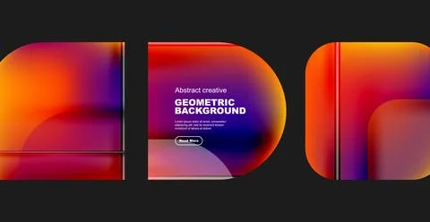Round square geometric abstract background Illustrazione stock
