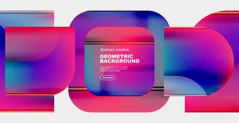 Round square geometric abstract background Illustrazione stock