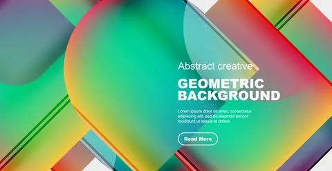 Round square geometric abstract background Stock Illustration