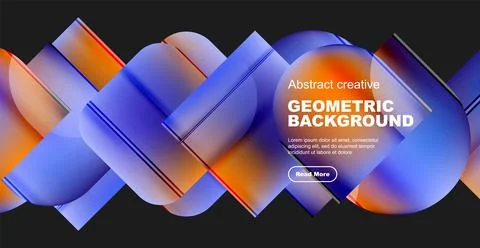 Round square geometric abstract background Illustrazione stock