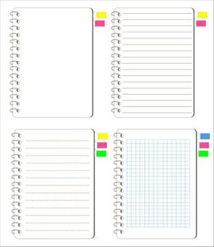 Round square notebook vecto, set vector Stock Illustration