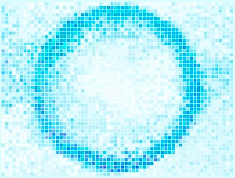 Round square pixel mosaic banner. abstract lights tile geometric backg Stock Illustration