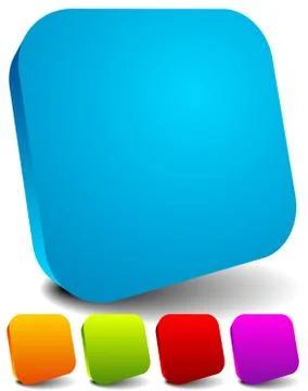 Round squares with empty space. Set of five colors. 스톡 일러스트
