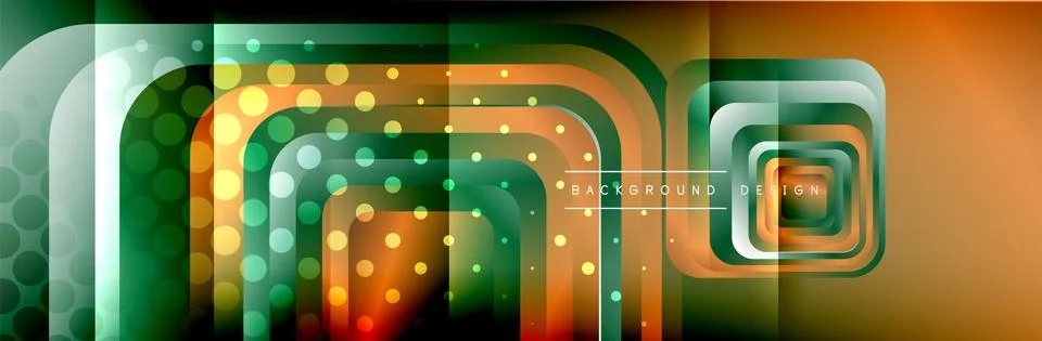 Round squares shapes composition geometric abstract background. Vector Stock Illustration