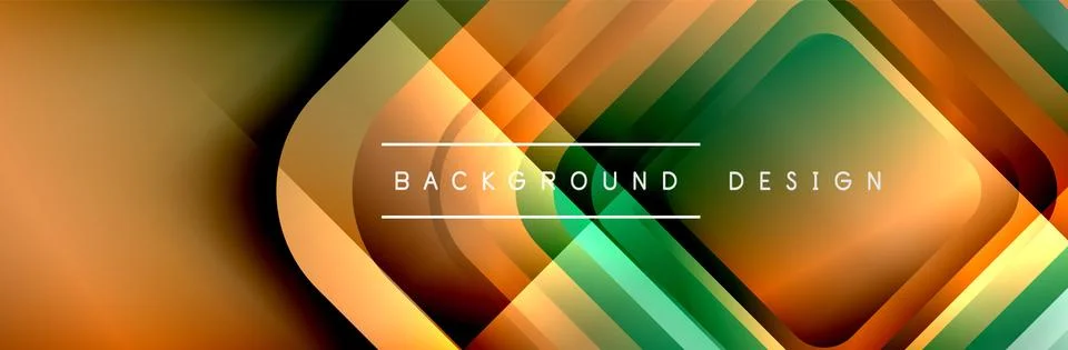 Round squares shapes composition geometric abstract background. Vector Stock Illustration
