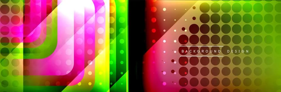 Round squares shapes composition geometric abstract background. Vector Stock Illustration