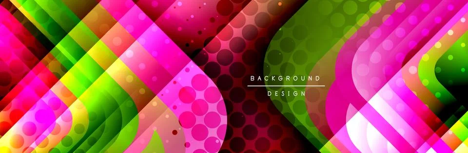Round squares shapes composition geometric abstract background. Vector Stock Illustration