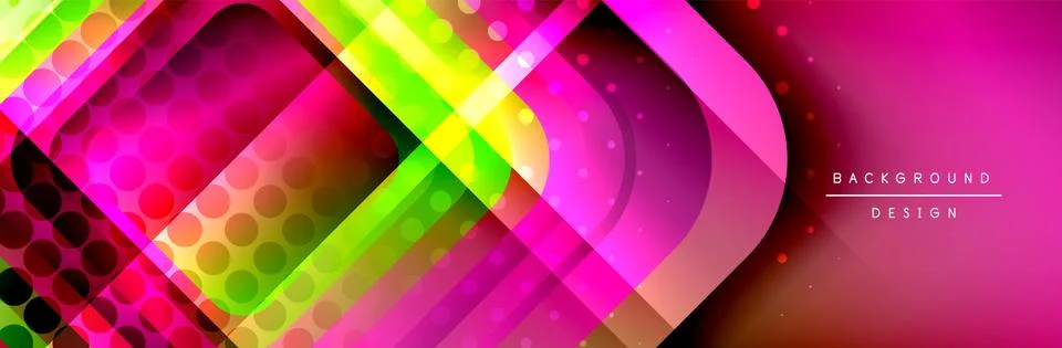 Round squares shapes composition geometric abstract background. Vector Stock Illustration