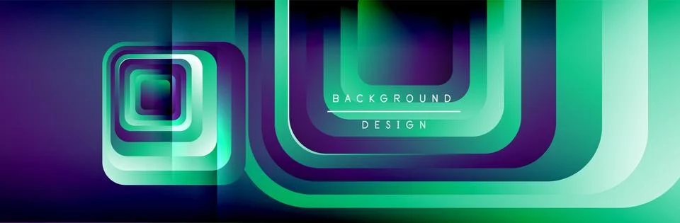 Round squares shapes composition geometric abstract background. Vector Stock Illustration