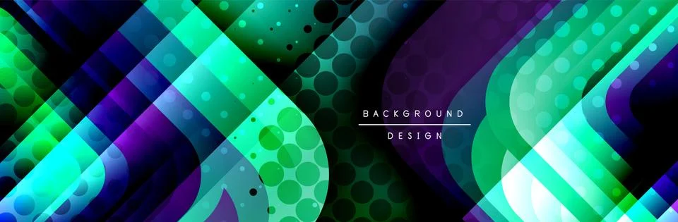 Round squares shapes composition geometric abstract background. Vector Stock Illustration