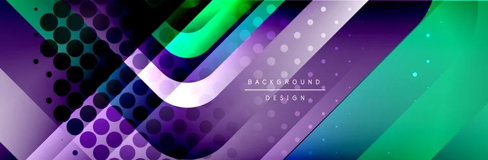 Round squares shapes composition geometric abstract background. Vector Stock Illustration