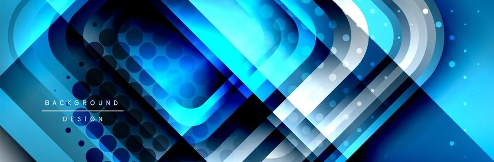 Round squares shapes composition geometric abstract background. Vector Stock Illustration