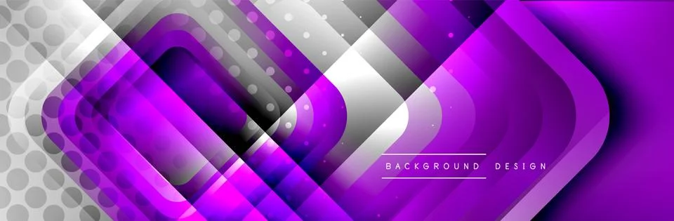 Round squares shapes composition geometric abstract background. Vector Stock Illustration