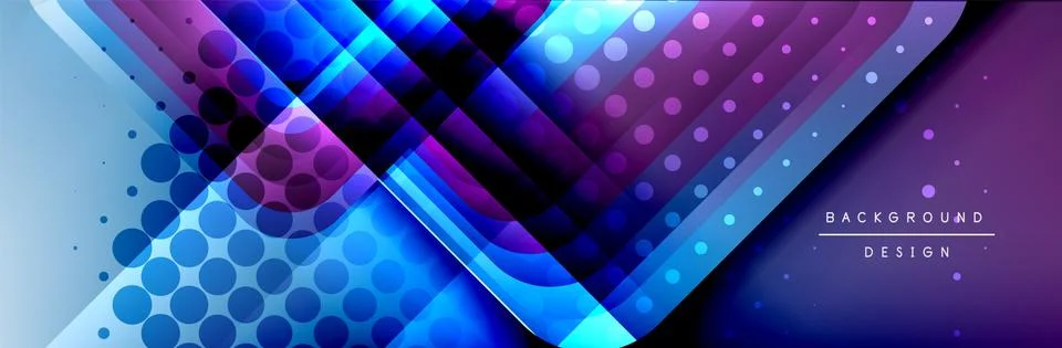 Round squares shapes composition geometric abstract background. Vector Stock Illustration