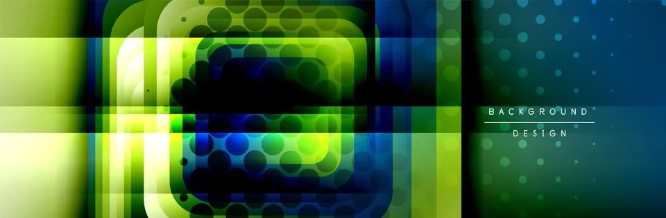 Round squares shapes composition geometric abstract background. Vector Stock Illustration