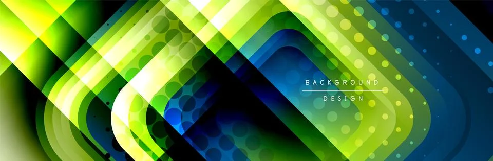 Round squares shapes composition geometric abstract background. Vector Stock Illustration