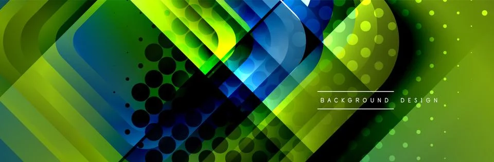 Round squares shapes composition geometric abstract background. Vector Stock Illustration