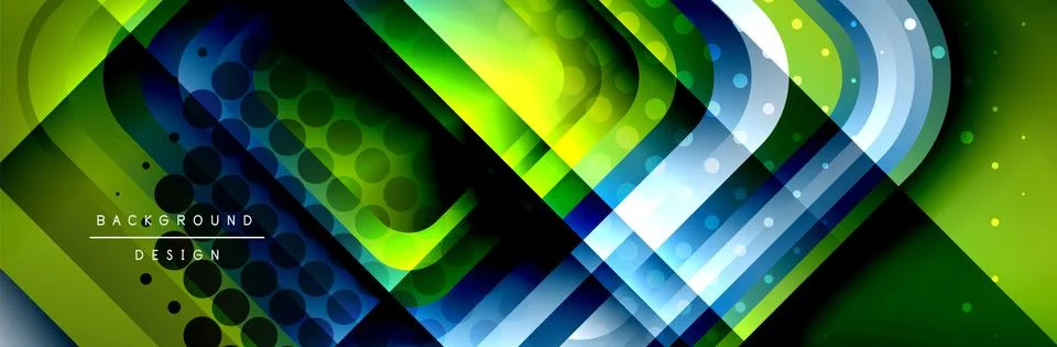 Round squares shapes composition geometric abstract background. Vector Stock Illustration