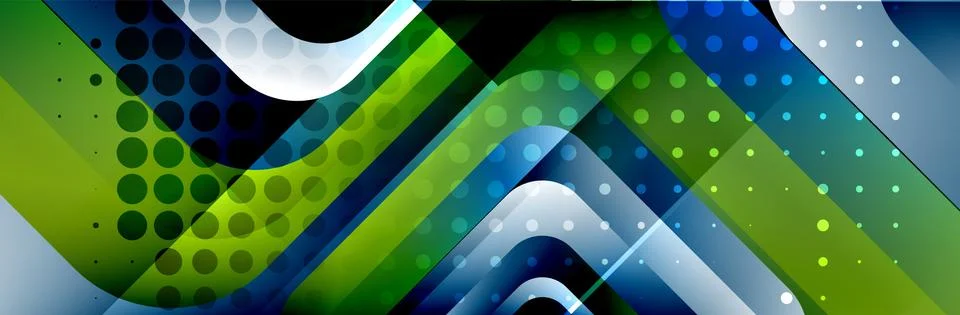 Round squares shapes composition geometric abstract background. Vector Stock Illustration
