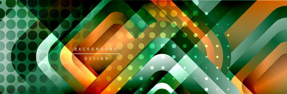 Round squares shapes composition geometric abstract background. Vector Stock Illustration