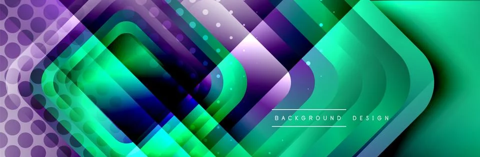 Round squares shapes composition geometric abstract background. Vector Stock Illustration