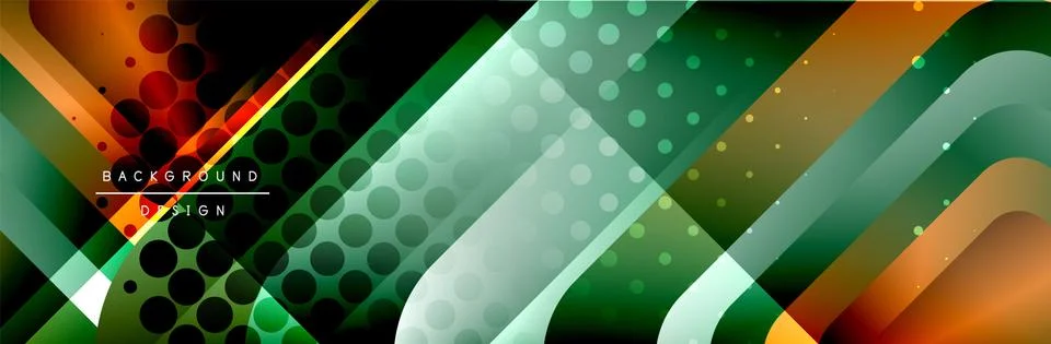 Round squares shapes composition geometric abstract background. Vector Stock Illustration
