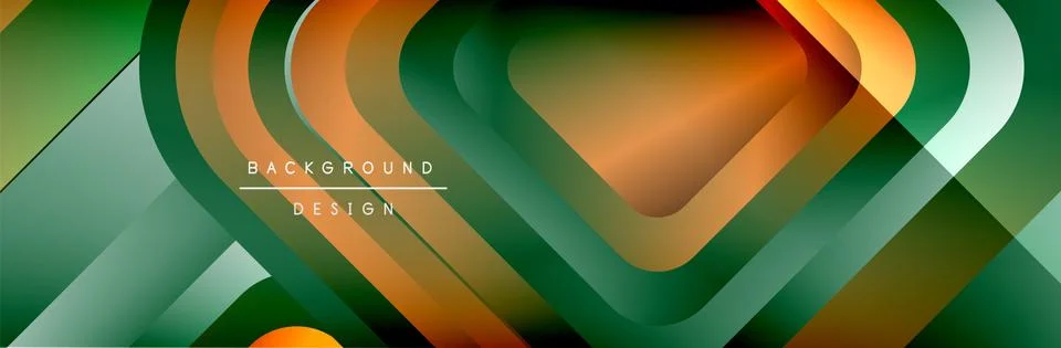 Round squares shapes composition geometric abstract background. Vector Stock Illustration