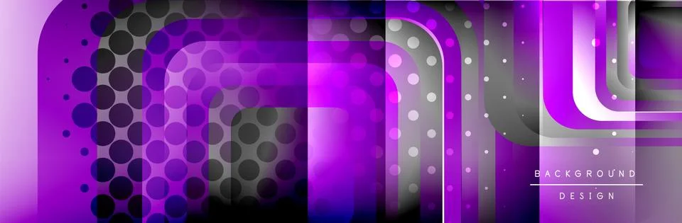 Round squares shapes composition geometric abstract background. Vector Stock Illustration