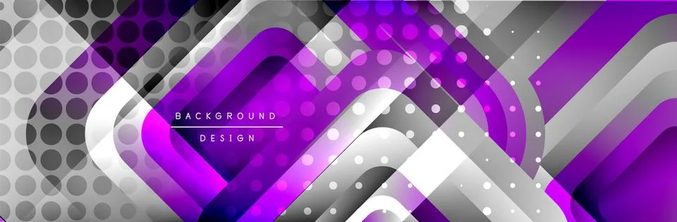 Round squares shapes composition geometric abstract background. Vector Stock Illustration