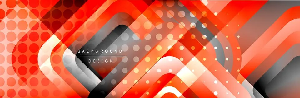 Round squares shapes composition geometric abstract background. Vector Stock Illustration